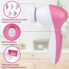 Facial Cleansing Brush Waterproof Face Spin Cleaning Brush with 5 Brush Heads